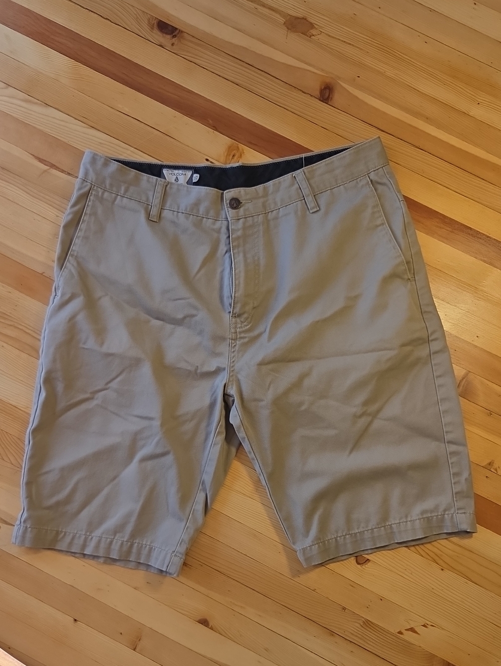 Volcom Men's Tan Flat Front Shorts